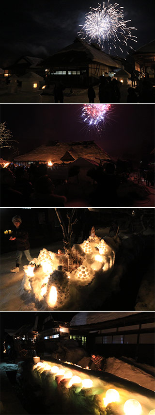 大内宿冬の花火