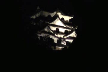 Hikone Castle at night